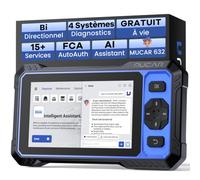 MUCAR 632 Valise Diagnostic Auto avec AI, 4 Systèmes, 15 Réinit,Bi-Dir. | Assistant AI, 4 Diagnostic du Système, 15 Réinitialisations, Bi-directionnel,Guide V.A.G,CANFD & DOIP & FCA, Gratuit à Vie