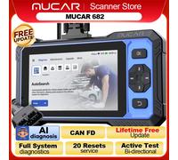 MUCAR 682 Scanner OBD2, outil de diagnostic assisté par l'IA, diagnostic de tous les systèmes au niveau OE, 20 fonctions de réinitialisation, bidirectionnel CAN FD, outil de diagnostic OBD2 MUCAR 682