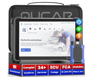 mucar 892BT AI Valise Diagnostic Auto,Bidirectionnel obd2 Diagnostic Français,Codage ECU,34+ Réinitialisations,Diagnostic de Tous Les systèmes, Guide V.A.G, FCA AutoAuth, CANFD&DOIP, Gratuit à Vie