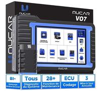 MUCAR VO7 Valise Diagnostic Auto,Système Complet,28 Réinit,Bi-Dir,CodageECU | Diagnostic Avancé Système Complet,28 Services,Bi-directionnel,Codage ECU,Guide V.A.G, CANFD & DOIP & FCA,Gratuit à Vie