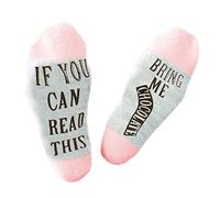 Muccp Chaussettes de tacos « If You Can Read This Bring Me Coffee » pour femme, Rose chocolat, 2