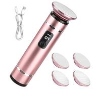 Mucek Râpe électrique sans fil avec 4 embouts en verre nano - Râpe électrique professionnelle rechargeable par USB - Lime électronique pour les pieds - Pour peaux mortes, callosités et talons fissurés