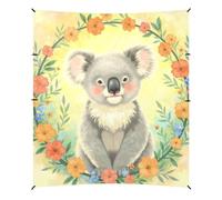 Mucha Style Flower Kora Cabane de plage pliable UPF50+ Abri solaire portable étanche avec sacs de sable et pelle à sable pour jardin, prairie, parc