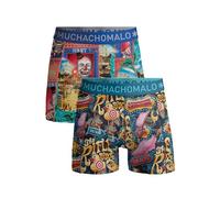 Muchachomalo Boxers pour Hommes, sous-vêtements en Coton pour Hommes, Multipack de 2 pièces, Boxers imprimés Coupe Classique, avec Ceinture élastique