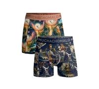 Muchachomalo Boxers pour Hommes, sous-vêtements en Coton pour Hommes, Multipack de 2 pièces, Boxers imprimés Coupe Classique, avec Ceinture élastique