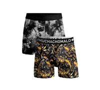 Muchachomalo Lot de 2 boxers en coton pour homme - Avec imprimé - Coupe classique - Avec taille élastique, Imprimé, 146 cm