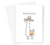 Muchas Gracias Greeting Card | Spanish Thank You Card, Funny Thank You Card, Llama Thank You Card For Boss, Colleague, Teacher or Friend, Spanish Gratitude Card For Her Or Him, Thank You Card