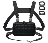 MUCHER Chest Rig Pack Sac de Poitrine Tactique pour Hommes Courant Radio Walkie Sac de Poitrine avec 3 Crochets pour la randonnée en Plein air Chasse Camping Formation