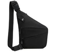 MUCHER Sac à bandoulière Molle Antivol Militaire Crossbody Sac tactique Sac de poitrine Petit pour homme Voyage en plein air Randonnée Chasse Camping, Épaules gauche - Noir