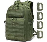 MUCHER Sac à dos militaire 40 l pour homme avec 4 crochets - Grand sac à dos de randonnée - Pour la randonnée, la chasse, le trekking et le camping et les activités de plein air