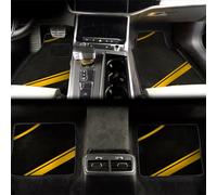 Muchkey Les tapis de sol universels pour voiture s'adaptent à la plupart des voitures, SUV et camions - Ensemble complet de tapis avant et arrière avec revêtements de sol au design coloré - Jaune B6