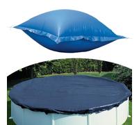 MuchLuckystar Bâche de Piscine d'hiver Gonflable carrée en PVC avec Trous et Cordes pour Protection Contre Le Froid Bleu 120 x 120 cm