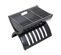 MuchLuckystar Barbecue portable pliable en métal avec stabilité triangulaire et ventilation pour camping en plein air Noir
