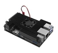 MuchLuckystar Boîtier en alliage d'aluminium pour Orange Pi 5/5B avec ventilateur de refroidissement, boîtier de dissipateur thermique actif et passif, boîte de protection en métal avec coussinets