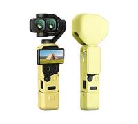 MuchLuckystar Coque en silicone pour DJI Pocket 4 Pro avec fentes de dissipation de la chaleur - Kit de protection intégrale anti-chocs - Noir, jaune, Dissipation de la chaleur