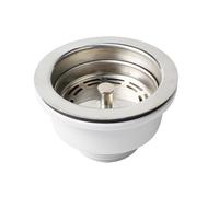 MuchLuckystar Filtre d'évier en acier inoxydable de 90 mm pour cuisine, convient pour ouverture de vidange de 70 à 80 mm, kit de vidage amovible avec doublure en polypropylène, argenté