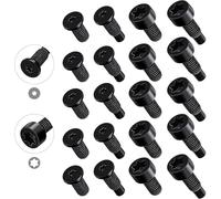 MuchLuckystar Lot de 20 vis de sécurité pour sonnette Ring Doorbell, vis de rechange T5/T16 courtes et longues, en acier au carbone noir, kit de fixation pour sonnette vidéo Ring 2/Pro