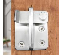 MuchLuckystar Lot de 5 loquets de porte en acier inoxydable, serrure de tiroir sans perforation pour armoire, loquet de sécurité anti-violence, finition argent brossé (petite gauche/droite)