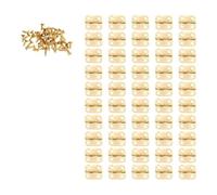 MuchLuckystar Lot de 50 petites charnières en laiton antique de 18 mm avec vis pour boîtes à bijoux, armoires, maisons de poupée, projets de travail du bois