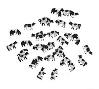 MuchLuckystar N Scale Cows Lot de 30 accessoires de train miniature - Figurines d'animaux de la ferme - 1:150 - Bétail détaillé pour modélisation de paysage, décoration de jardin