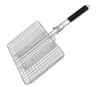 MuchLuckystar Panier de barbecue pliable en acier inoxydable, 50,5 x 31 cm, maille carrée avec poignée de verrouillage pour poisson, viande, légumes, passe au lave-vaisselle, outil de barbecue
