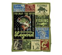 MUCHNEE Couverture en forme de poisson - Cadeau pour les amateurs de pêche - Cadeau pour les amateurs de pêche - 127 x 152,4 cm