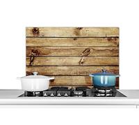 MuchoWow Credence Bois - Planches - Structure Fond de hotte 90x60 cm Credence Aluminium Plaque INOX de Cuisine