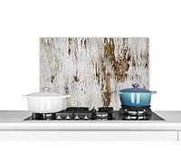 MuchoWow Credence Bois - Rustique - Arbre Fond de hotte 70x50 cm Credence Aluminium Plaque INOX de Cuisine