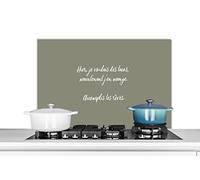 MuchoWow Credence Citation - Hier, Je voulais des Tacos, Maintenant j'en Mange. Accomplis tes rêves. - Proverbes - Vert Olive Fond de hotte 80x55 cm Credence Aluminium Plaque INOX de Cuisine