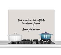 MuchoWow Credence Citation - Tiens, Je voulais Aller au mcdo - Amateur de Fast-Food - Citations Fond de hotte 100x65 cm Credence Aluminium Plaque INOX de Cuisine