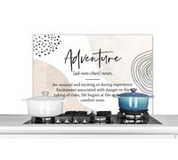 MuchoWow Credence Dictionnaire - Survie - Citation Fond de hotte 90x60 cm Credence Aluminium Plaque INOX de Cuisine