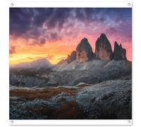 MuchoWow© Deco Jardin 100x100 cm Posters Décoratifs Extérieur Terrasse Mur Déco Appartement Affiche Exterieur Decoration Balcon Décoration Murale Roches - Montagne - Coucher De Soleil - Paysage