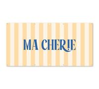 MuchoWow© Deco Jardin 200x100 cm Posters Décoratifs Extérieur Terrasse Mur Déco Appartement Affiche Exterieur Decoration Balcon Décoration Murale Bleu - Jaune - Rayures - Ma Chérie