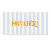 MuchoWow© Deco Jardin 200x100 cm Posters Décoratifs Extérieur Terrasse Mur Déco Appartement Affiche Exterieur Decoration Balcon Décoration Murale Orange - Bleu - Rayures - Mon chéri
