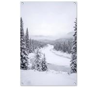 MuchoWow© Deco Jardin 60x90 cm Posters Décoratifs Extérieur Terrasse Mur Déco Appartement Affiche Exterieur Decoration Balcon Décoration Murale Rivière - Gelée - Paysage - Hiver