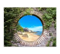MuchoWow© Deco Jardin Exterieur 160x120 cm Décorative Poster Affiche Murale Decoration Balcon Décoration Extérieure Terrasse Déco Appartement Été - Plage - Vue - Tropical