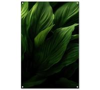 MuchoWow© Deco Jardin Exterieur 80x120 cm Décorative Poster Affiche Murale Decoration Balcon Décoration Extérieure Terrasse Déco Appartement Feuilles - Ombre - Vert - Texture