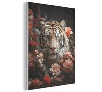 MuchoWow© Décoration en Feutre Murale Design 60x80 cm Élément Déco Chambre Salon Maison Cuisine Moderne Tigre - Animal - Nature - Fleurs - Botanique