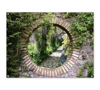 MuchoWow© Décoration Jardin 120x90 cm Bâche Décorative Posters Décoratifs Decoration Balcon Affiche Extérieur Déco Appartement Deco Exterieur Forêt - Pierres - Vue - Chemin