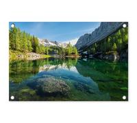 MuchoWow© Décoration Jardin 60x40 cm Bâche Décorative Posters Décoratifs Decoration Balcon Affiche Extérieur Déco Appartement Deco Exterieur Eau - Montagnes - Roches