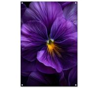 MuchoWow© Décoration Jardin 80x120 cm Bâche Décorative Posters Décoratifs Decoration Balcon Affiche Extérieur Déco Appartement Deco Exterieur Violet - Violon - Profondeur