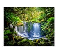 MuchoWow© Decoration Jardin Exterieur 160x120 cm Deco Balcon Décoration Bâche Décorative Affiche Murale Extérieur Terrasse Mur Déco Appartement Jungle - Cascade - Australie - Plantes - Nature