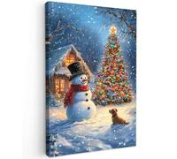 MuchoWow© Impression sur Toile Cadeau Noel Peinture 20x30 cm Tableau Mural Decoration Salon Reproductions de Tableaux Murale Moderne Miracle de Noël - Soirée d'hiver - Colorée