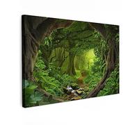 MuchoWow© Impression sur Toile Decoration Murale Peinture 120x80 cm Tableaux Decoratifs Muraux Déco Chambre Tableau Salon Jungle - Vert - Nature - Tropical - Plantes