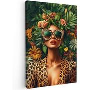 MuchoWow© Impression sur Toile Decoration Murale Peinture 20x30 cm Tableaux Art Décoratif Muraux Décoration Chambre Femme - Imprimé panthère - Jungle - Nature - Luxe