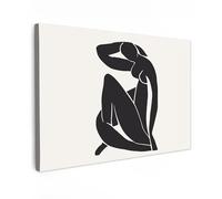 MuchoWow© Impression sur Toile Decoration Murale Peinture 30x20 cm Tableaux Decoratifs Muraux Déco Chambre Tableau Salon Henri Matisse - Femme - Abstrait - Noir - Beige Reproductions