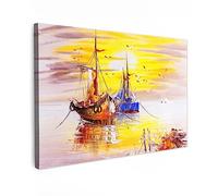 MuchoWow© Impression sur Toile Decoration Murale Peinture 30x20 cm Tableaux Decoratifs Muraux Déco Chambre Tableau Salon Bateau - Eau - Huile