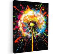 MuchoWow© Impression sur Toile Decoration Murale Peinture 30x40 cm Tableaux Art Décoratif Muraux Décoration Chambre Pissenlit - Graffiti - Coloré - Fleurs - Nature