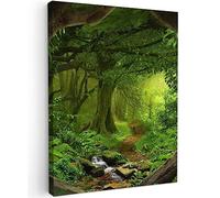 MuchoWow© Impression sur Toile Decoration Murale Peinture 30x40 cm Tableaux Decoratifs Muraux Déco Chambre Tableau Salon Jungle - Vert - Nature - Tropical - Plantes