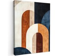 MuchoWow© Impression sur Toile Decoration Murale Peinture 30x40 cm Tableaux Decoratifs Muraux Déco Chambre Tableau Salon Abstrait - Formes - Bleu Foncé